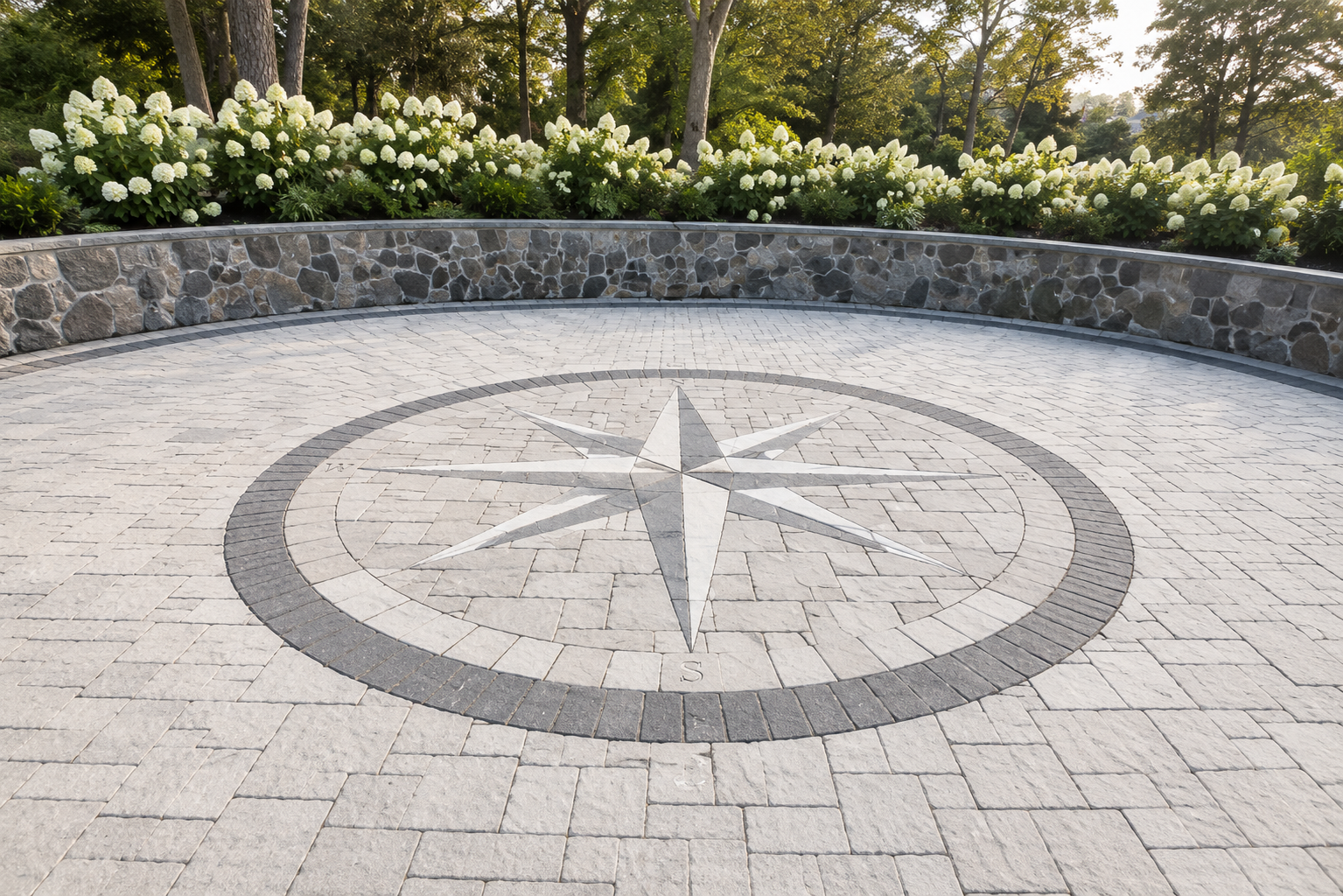 Compass rose on the terrace